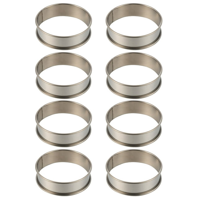 Miangastore 8 Pcs Anneaux à Mousse Moules Outils de Cuisson Moules à Gâteaux Biscuits Moules en Acier Inoxydable