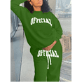 thumbnail image 4 of LovelyWholesale Long Sleeve Round Neck Official Letter Print Oversized Women's Tracksuit Set, 4 of 6