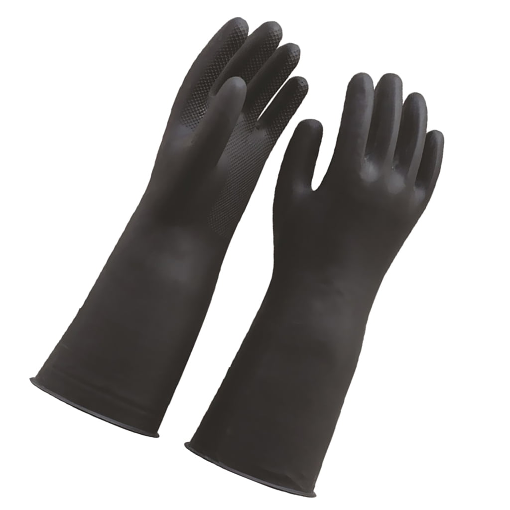 Black Latex Gauntlets 55cm Gloves Industrial Long Sleeve Natural Rubber Hot Sale 