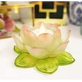 thumbnail image 2 of Ebros Lotus Flower Tea Light Candle Holder Statue 4.5"W (Translucent Acrylic), 2 of 4