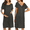 Dark Grey, variant on Women’s Nursing/Delivery/Labor/Hospital Nightdress Short Sleeve Maternity Nightgown with Button