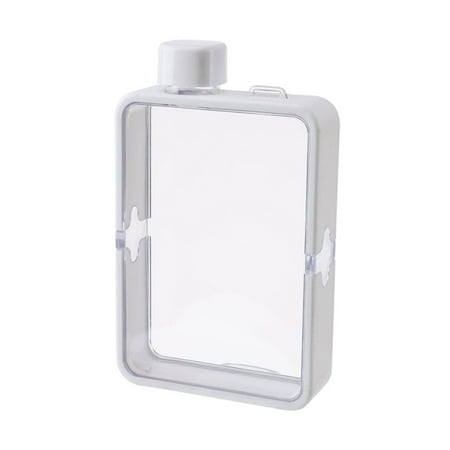 

Portable Flat Water Bottles Reusable Travel Mug Large Capacity Rectangular Juice Cup Clear Drinks Kettle Easy to Carry