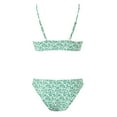 thumbnail image 4 of BOBOGOJP Women's Triangle Bikini Sets O Ring Linked Two Piece Swimsuits Floral Printed Cheeky Bathing Suit Green for Size XL, 4 of 8