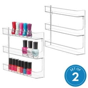 iDesign, Clear Recycled Plastic 2-Pack Wall Mount Rack Organizer,