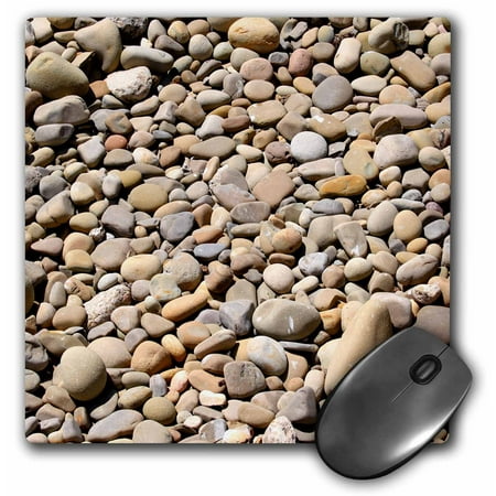 - 3dRose River rock pebbles with shades of different gray - stone, nature, pattern, round, zen, abstract, Mouse Pad, 8 by 8 inches