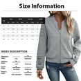 thumbnail image 4 of Womens Shirts Loose Womens Long Sleeve Zip Up Sweatshirts Jackets Full Zipper Lightweight Jacket Casual Loose Outwear Coat, 4 of 9