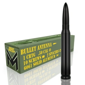 Mega Racer 5.5" Black 50 Cal Bullet Antenna  for Car, Truck, SUV Exterior Replacement, Pack of 1