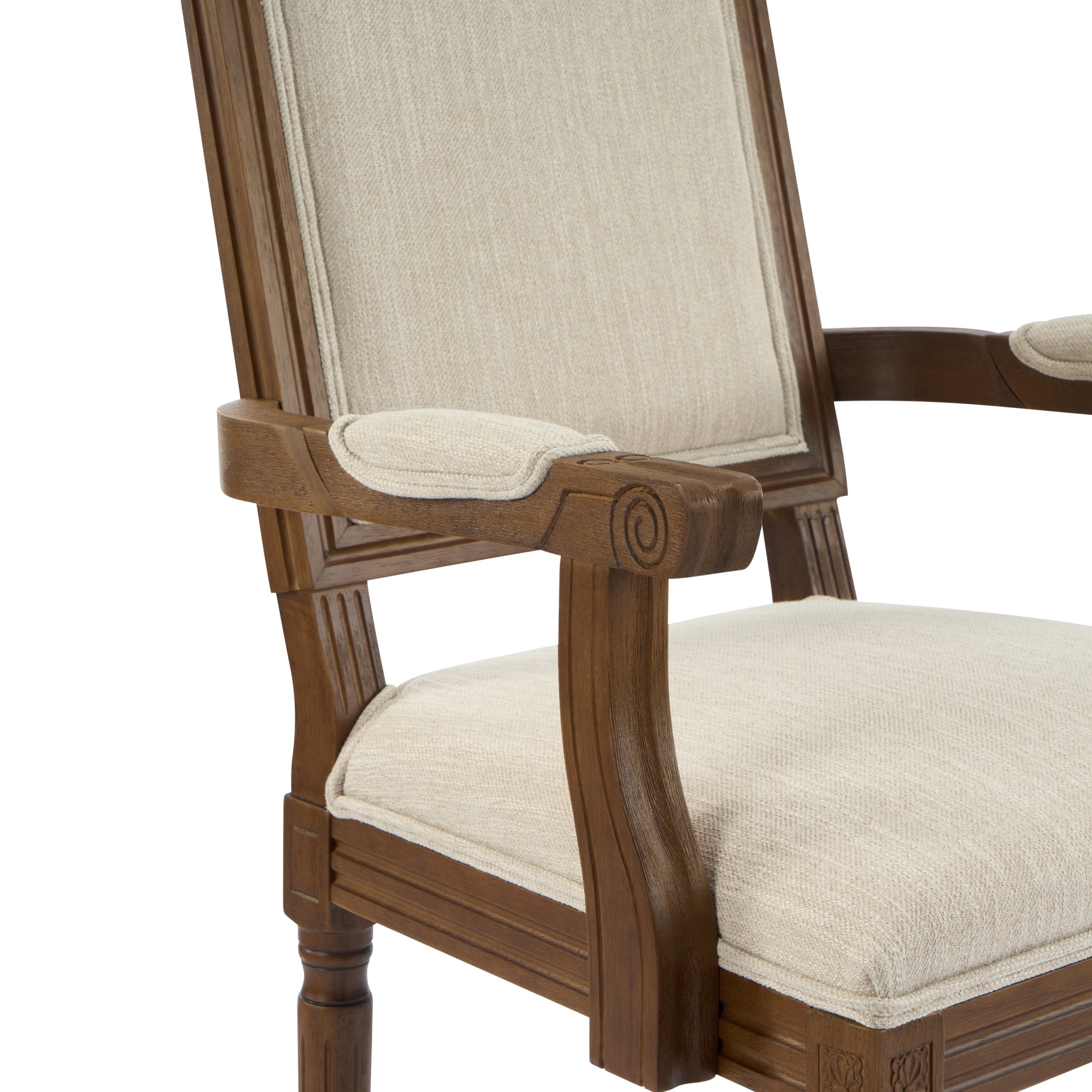 Christopher Knight Home 7-Piece French Country Dining Set, 95" Table with Upholstered Chairs, Natural+Walnut+Beige