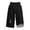 A-Black195, variant on Wrap Belt Wide Leg Cropped Pants for Men Print Motif Street Asian Trousers