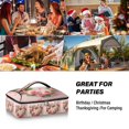 thumbnail image 7 of Iauyy Casserole Carrier for Hot Food Insulated Casserole Travel Carry Bag with Lid Food Warmer Bag for Party/Picnic,Roses and Green Leaves, 7 of 7