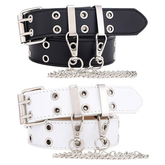 2PCS Fashion Chain Decor Wide Belt Set for Women Stylish Accessories