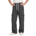 thumbnail image 2 of Mooqilaa Boys Cargo Sweatpants, Relaxed Fit Casual Multi-pocket Elastic Waist Athletic Pants Dark Gray Size 10, 2 of 5