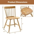 thumbnail image 3 of Gymax Dining Chairs Set of 2 Farmhouse Kitchen Chair w/ Rubber Wood Frame Wide Seat Natural, 3 of 9