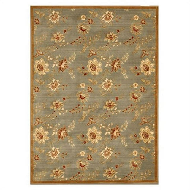 EORC F6003BL 7.83 x 11.17 ft. Pankaj Blue Wool Florance Area Rug