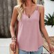 thumbnail image 5 of Blusa Mangas Largas Top Mujer Camisola con ojales Dobladillo fluido Sin mangas Camisas de verano Kuymtek Rosa T S para Mujer, 5 of 8