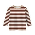 thumbnail image 3 of LTTVQM Shirts for Girls Size 4-5 Winter Trendy Striped Print Shirts Three Quarter Sleeve Vacation Crewneck Blouses Tween Girls Basic Tops Red 4-5 Years, 3 of 4