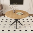 thumbnail image 3 of Ciphrias 43–59 Inch Expandable Dining Table, Oval MDF Table with Oak Finish and Carbon Steel Base, Space Saving for Dining Room, 3 of 8
