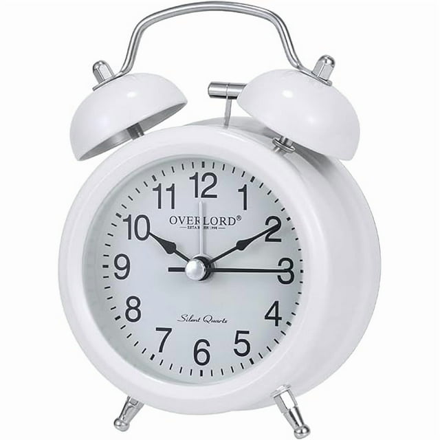 wonima44 Big Ben Style Twin Bell Alarm Clock - Ultra Loud Alarm for Deep Sleepers - Battery Operated Metal Clock with Backlight - Ideal for Bedroom, Kids Room & Desk Use