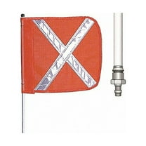 Checkers Industrial 5 ft Warning Whip, 11" x 12" Nylon X Flag