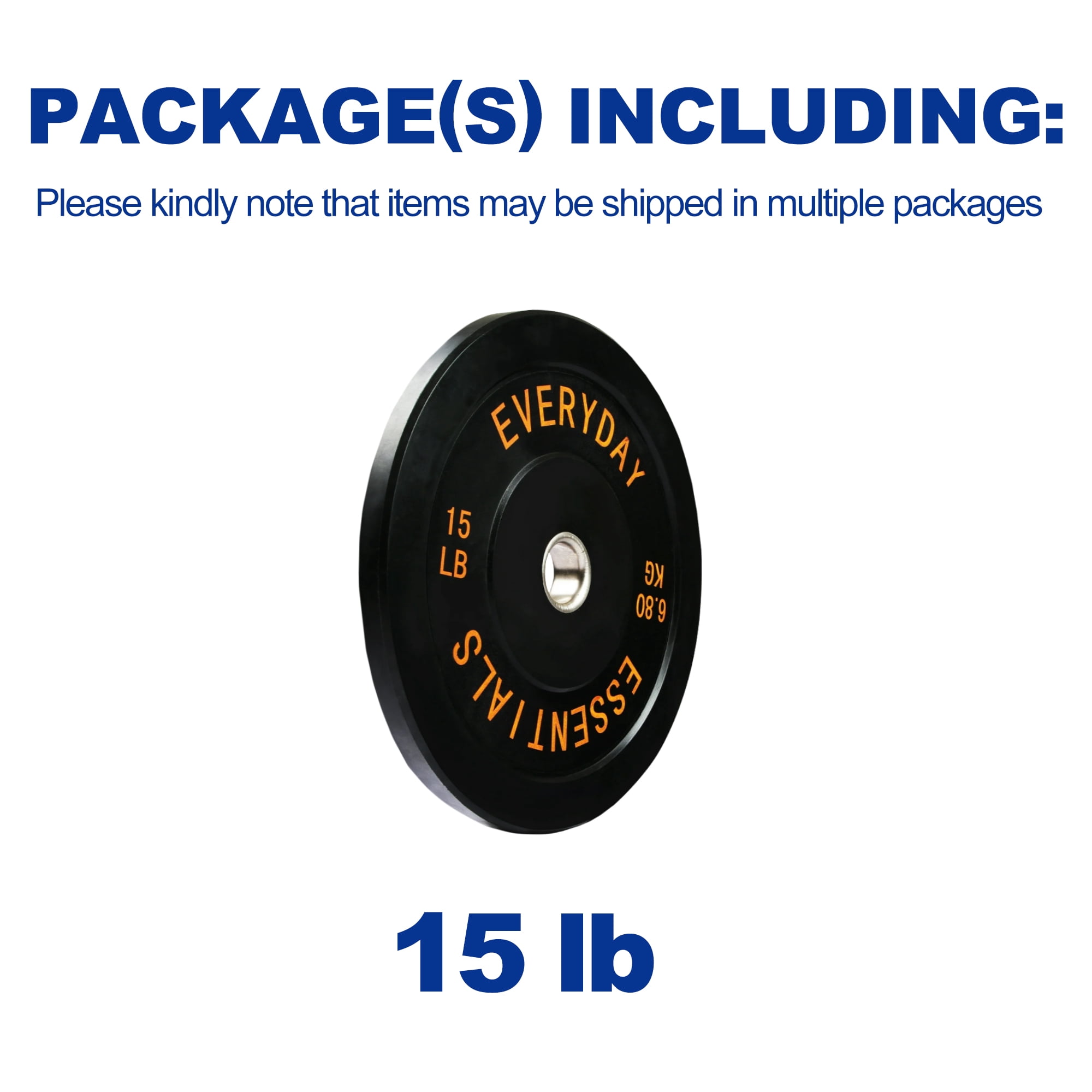 BalanceFrom Olympic Bumper Plate Weight Plate with Steel Hub, Black, 15 lbs Single