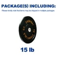 thumbnail image 5 of BalanceFrom Olympic Bumper Plate Weight Plate with Steel Hub, Black, 15 lbs Single, 5 of 9