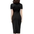 thumbnail image 3 of GRACEART Clergy women's Church Minister Asymmetrical Dress Ruffle Midi Pencil Dress with removable Tab Collar Women Pastor Slim, 3 of 5