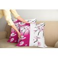thumbnail image 2 of Ambesonne Floral Throw Pillow Cover 2 Pack, Apricot Flowers Blooms, 24", Pink Black White, 2 of 5