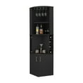 thumbnail image 2 of Corner Bar Cabinet with Double Doors & Wine Rack, Black Home Bar Storage Cabinet with Glass Shelf, 8-Bottle Built-In Wine Rack for Kitchen, Dining Room, Or Living Room, 2 of 7