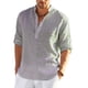 thumbnail image 1 of ¡12 colores! nueva camisa de manga larga de lino para hombre, camisas informales de lino y algodón de Color sólido, camisetas hawaianas de S-5XL Deng Xun unisex, 1 of 2