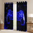 thumbnail image 2 of Homewish Game Console Teens Black Out Curtains, Neon Blue Honeycomb Curtains Pack of 2 (42x63 Each), Cartoon Gaming Gamer Bedroom Curtains, Living Room Curtains Decor, 2 of 6
