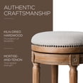 thumbnail image 4 of Maven Lane Pullman Backless Bar Stool in Weathered Oak Finish w/ Sand Color Fabric Upholstery, 4 of 6