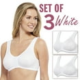 thumbnail image 1 of Carole Martin Full-Freedom Comfort Bra Wireless Front Closure Style 7218 Set of 3-White 46, 1 of 5