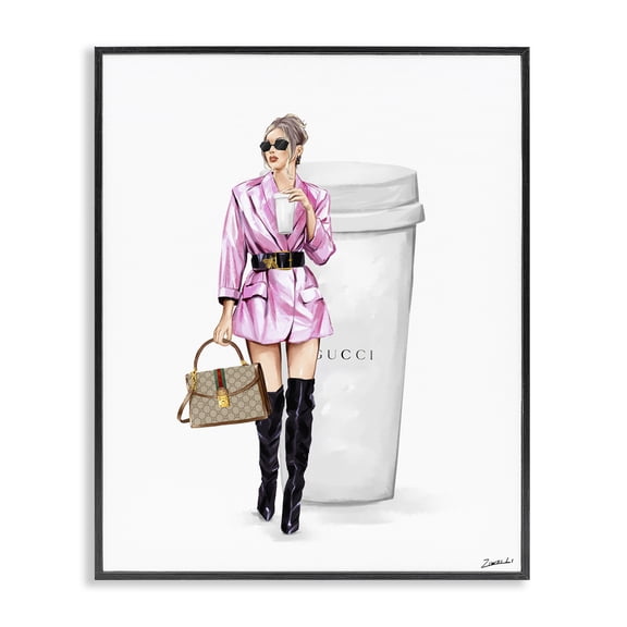 Stupell Industries Modern Black Framed Giclee Art, 11 x 14, by Ziwei Li