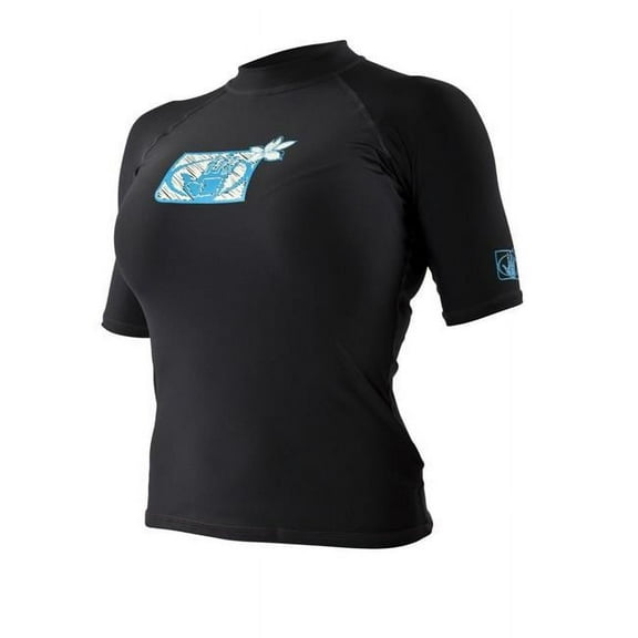 Body Glove 13210W-XL-BLK Basic Womens Short Arm Rashguard - Extra Large, Black