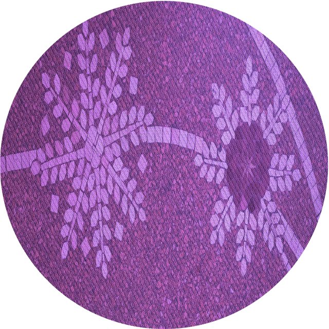 Ahgly Company Machine Washable Indoor Round Transitional Crimson Purple Area Rugs, 3' Round