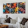 thumbnail image 2 of nygtbtfer 3 Piece Canvas Wall Art - Colorful Puzzle Pieces - Modern Home Art Stretched and Framed Ready to Hang 12x16x3pcs, 2 of 4