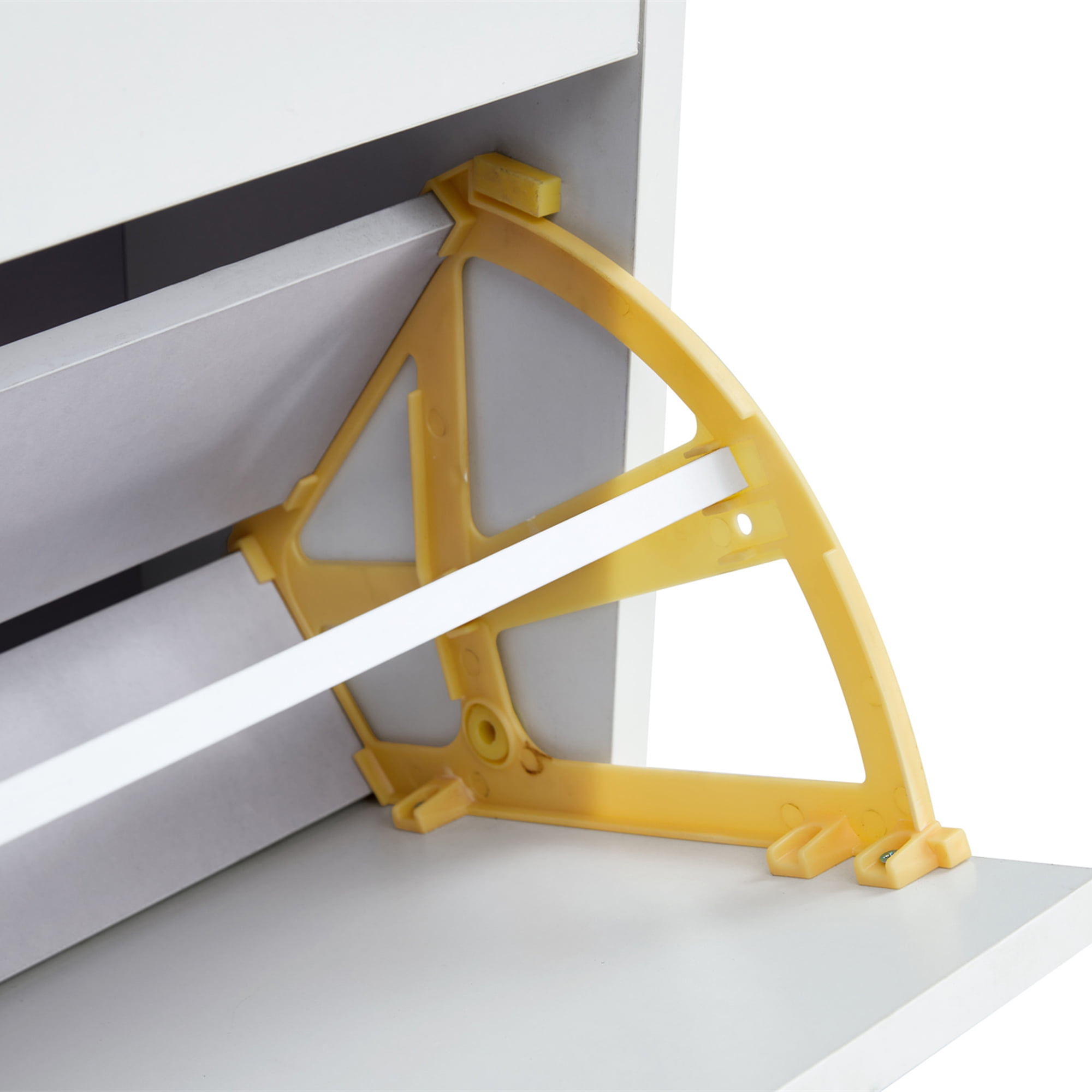 Kadyn 43.30"H White Shoe Storage Cabinet, Freestanding Shoe Rack Shoe Cupboard Organizer for Entryway with Metal Leg Kadyn 43.30"H White Shoe Storage Cabinet, Freestanding Shoe Rack Shoe Cupboard Organizer for Entryway with Metal Leg