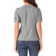 thumbnail image 3 of Camisa de cuadros para mujer INSPIRE CHIC con cuello Peter Pan, mangas cortas abullonadas, blusa de botones a cuadros, color negro, 3 of 5