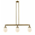 thumbnail image 1 of Innovations 213-BB-G201-6-LED Beacon 3 Light Island Light part of the Franklin Restoration Collection, Brushed Brass, 1 of 1