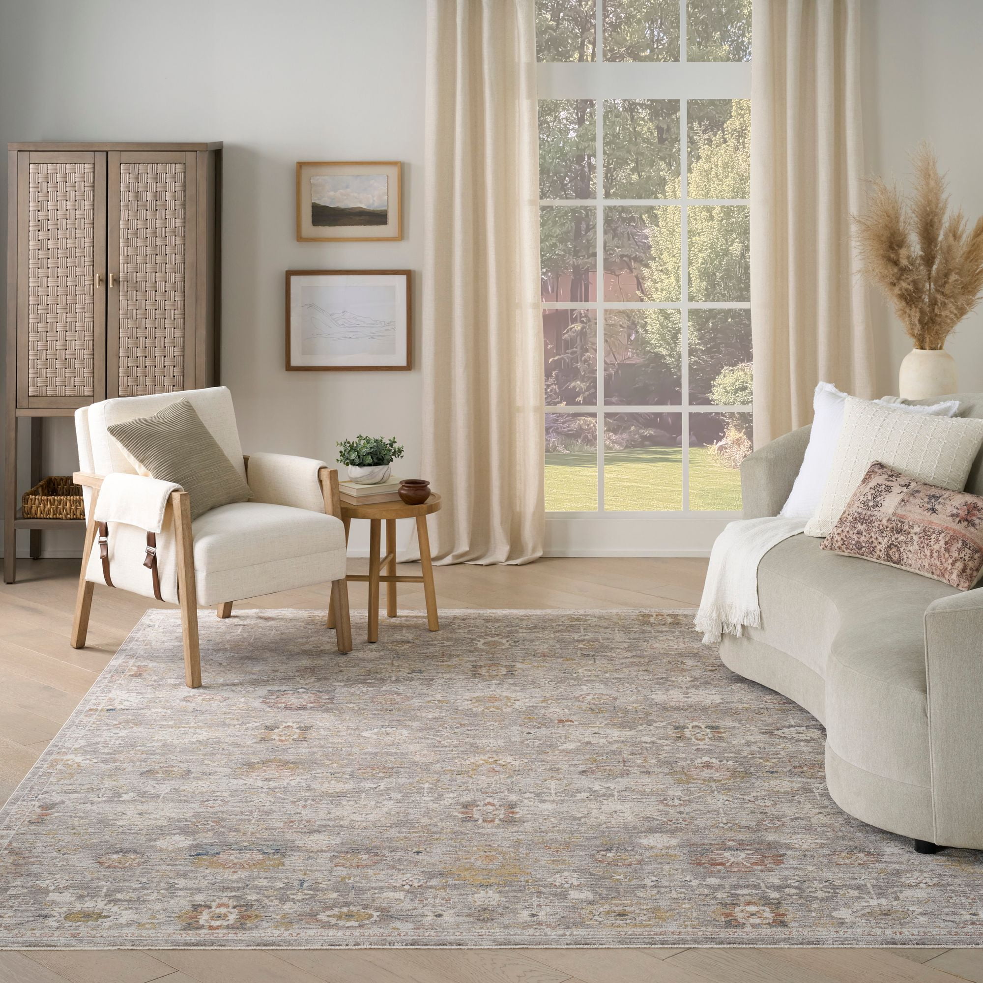 Nourison Heirloom Blend 5'3" x 7'10" Grey Vintage Indoor Rug