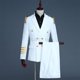 thumbnail image 2 of Uniforme de capitán de aerolínea para hombre, disfraz de piloto para el día de la carrera de Halloween, conjunto de traje de trabajo de oficial de la marina, chaqueta y pantalones de 2 piezas, 2 of 5