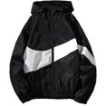 thumbnail image 1 of Men?s Winter Fall Thin Hoodies Outfits, Long Sleeve Color Block Zipper Hooded Sweatshirts, 1 of 6
