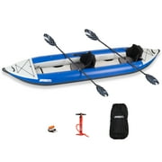 Sea Eagle 420X Explorer Inflatable Kayak- Fishing, Touring, Camping, Exploring & White Watering-Self Bailing, Removable Skeg, Drop Stitch Floor- Pro Package