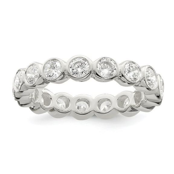 Auriga 925 Sterling Silver Cubic Zirconia Band Ring Size 6 for Women