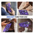 thumbnail image 6 of For Samsung Galaxy S25 Ultra Case, Hybrid Durable Protective Case with 360 Degree Rotatable Ring Stand Holder, Fit Magnetic Car Mount Wireless Charging, Hard PC Back Cover Shockproof Case, Purple, 6 of 8
