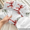 thumbnail image 4 of Queen Size Fitted Sheet Set - Christmas 3 Piece Bedding Sets 16" Deep Pocket Fitted Sheet with 2 Pillowcases, Winter Xmas Trees Bow Holly Leaf Textured Brushed Microfiber Hotel Luxury Bed Sheets, 4 of 9