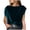 Navy-02, variant on Women's Velvet Batwing Sleeve T-Shirt Crew Neckline Soft Blouse Dressy Luxe Relaxed Fit Top for Casual Outings