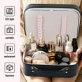 thumbnail image 7 of Travel Makeup Bag with LED Mirror,Makeup Box,Makeup Bag,Cosmetic Case,Makeup Bag Organizer,Makeup Travel Case,PU Leather Cosmetic Bag for Women and Makeup Artists (Pink White), 7 of 7