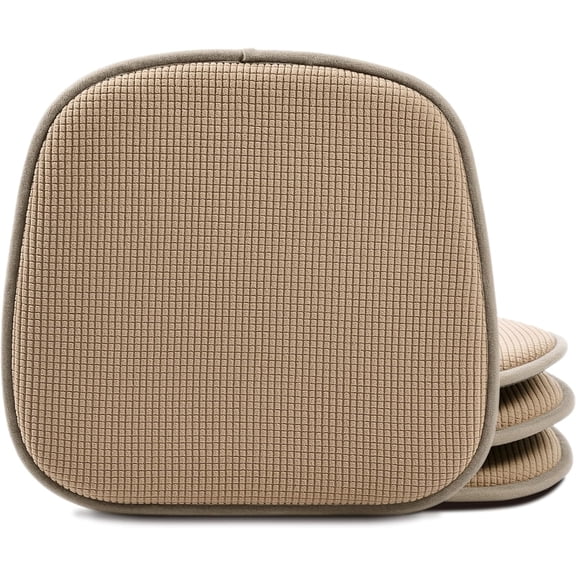Kitchen Seat Cushions Set of 4, Non Slip Dining Chair Cushions, U-Shaped Indoor Chair Pads, 4 Pack, 15 x 16 Inches, Brown