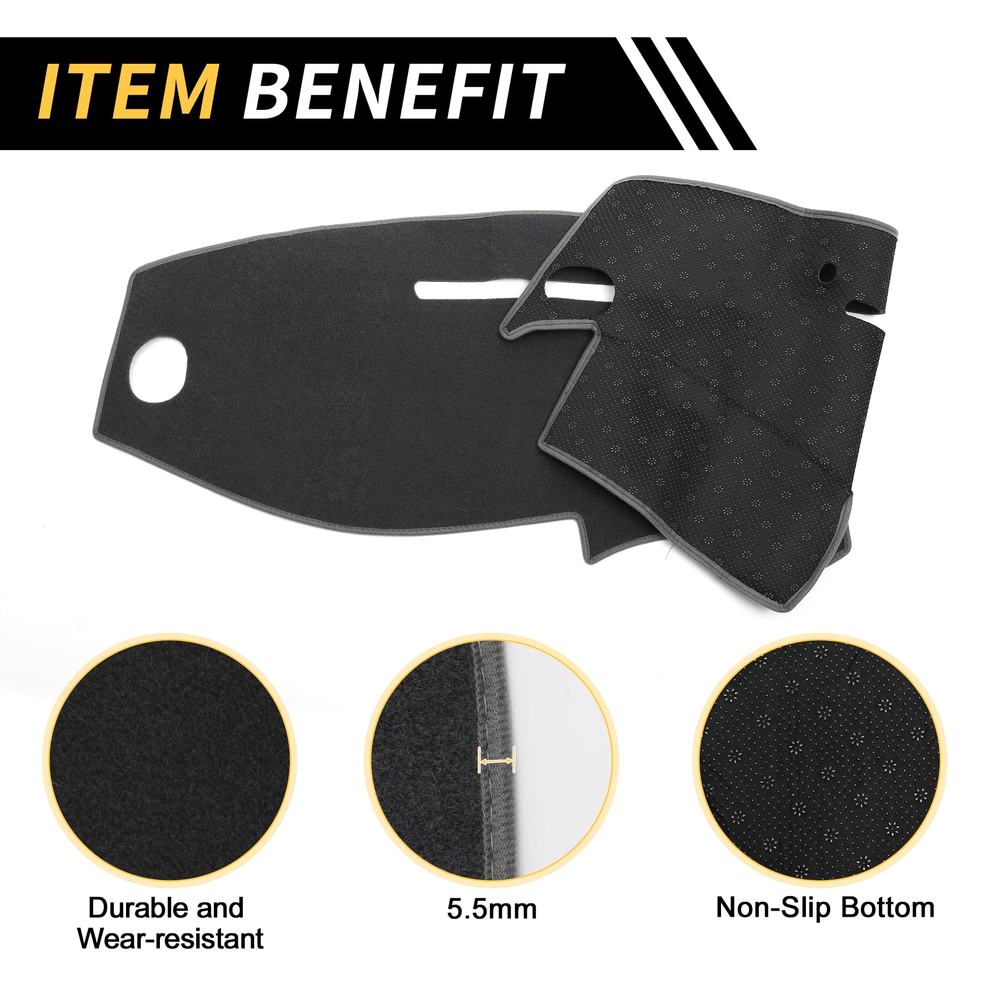 Unique Bargains Dash Cover for Ford for Ranger 1995-2011 Dash Board Mat Non-Slip Dash Cover Mat Pad Polyester Center Console Dashboard Cover Pad Carpet Gray